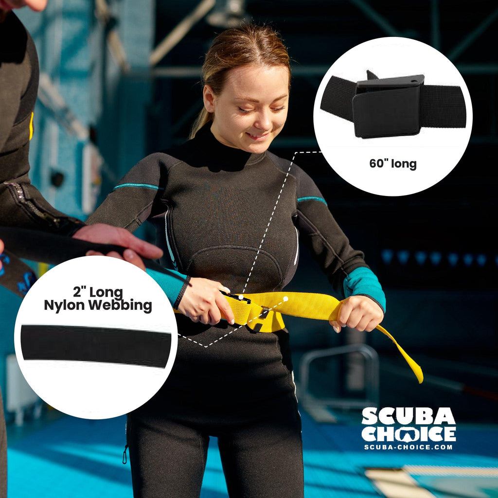 Scuba Diving 60" Long 2" Webbing Weight Belt with Plastic Buckle