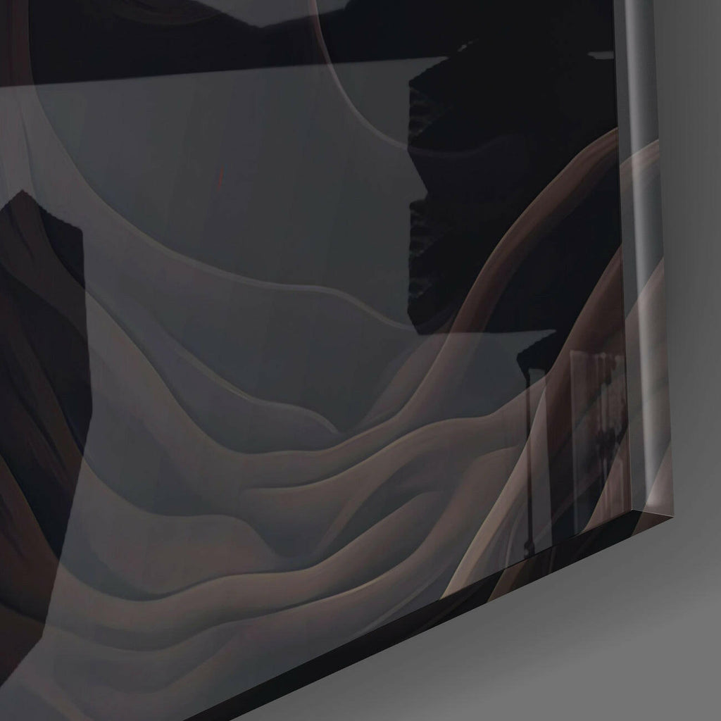 Half Fire Half Ash Masked Face Glass Wall Art