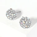 Crystal Pave Round Dome Stud Earrings