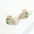 Crystal Grape Cluster Stud Earrings