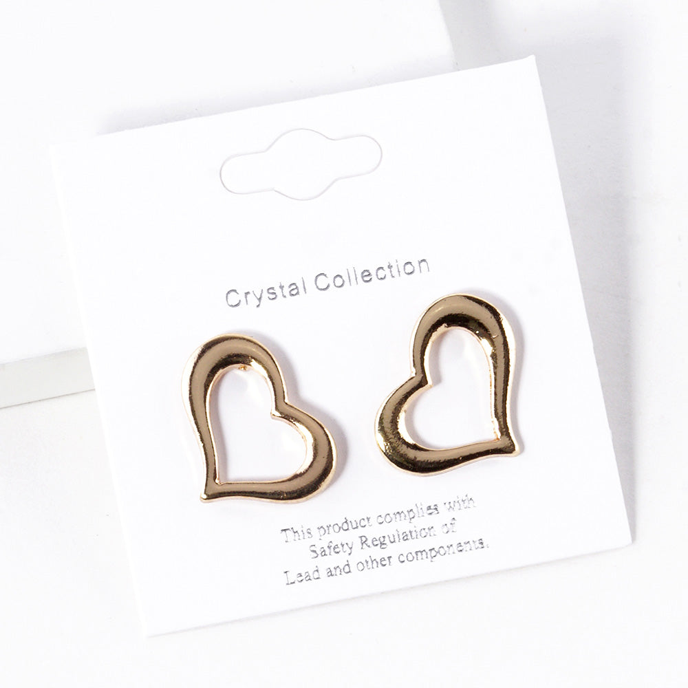 Open Heart Stud Earrings