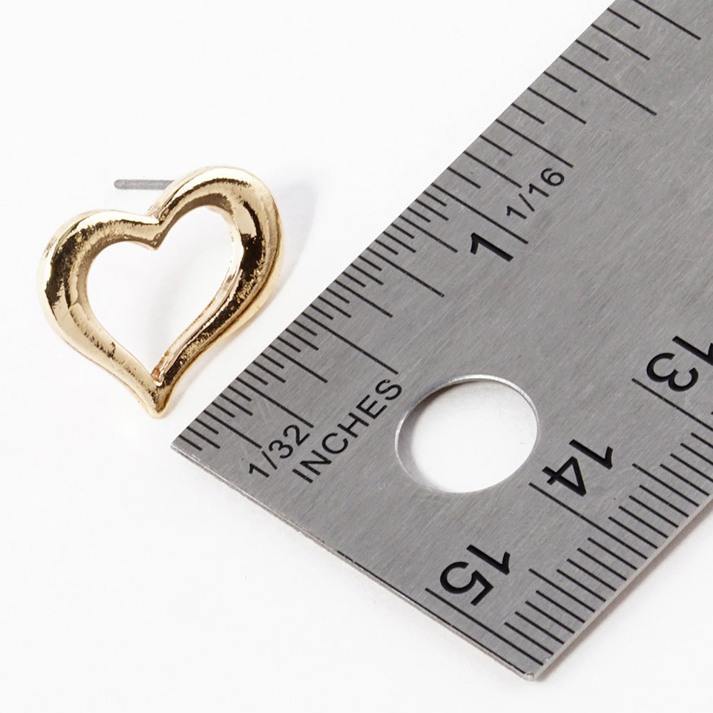 Open Heart Stud Earrings