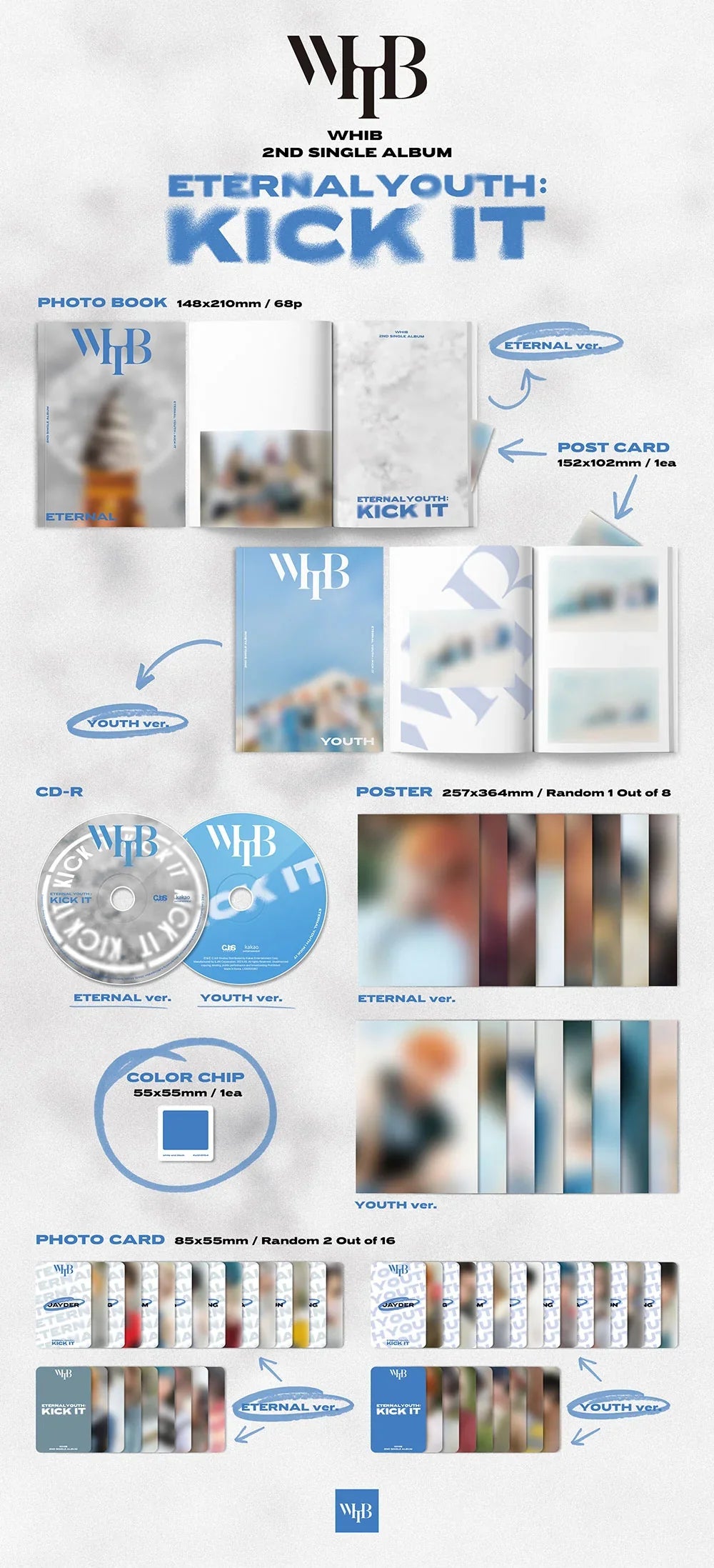 Whib - Eternal Youth: Kick It 2nd Single Album (2 Version Set)