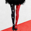 Skull Patterned Two Tone Halloween Costume Tights