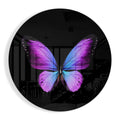 Purple Butterfly on Black Glass Wall Art