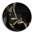 Round Gold Lips and Fingers Hush Glass Wall Art