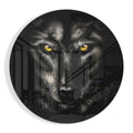 Glowing Eyed Wolf Circle Glass Wall Art