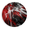 Round Crimson Shatter Explosion Glass Wall Art