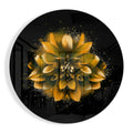 Golden Splatter Dahlia Glass Wall Art
