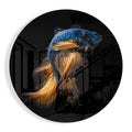 Golden Tail Blue Betta Fish Glass Wall Art