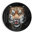 Fierce Amber Roaring Tiger Glass Wall Art