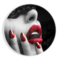 Red Lips Red Nails Glass Wall Art