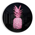 Blush Pink Glowing Round Pineapple Glass Wall Art