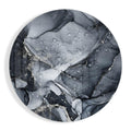 Charcoal Silver Ink Marble Glass Wall Art