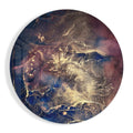 Navy Blue Gold Cosmic Ink Glass Wall Art