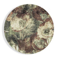 Vintage Brown and Green Poppy Blooms Glass Wall Art