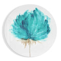 Teal Watercolor Bloom Flower Glass Wall Art