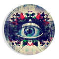 Round Geometric Mosaic Blue Eye Glass Wall Art