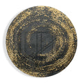 Black Gold Fleck Circle Glass Wall Art