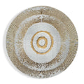 White Gold Bullseye Rays Glass Wall Art
