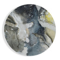 Round Slate Gray And Yellow Marble Glass Wall Art