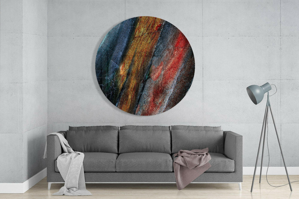 Golden Red Mineral Stone Glass Wall Art