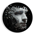 Voxel Cube Head Scattering Glass Wall Art