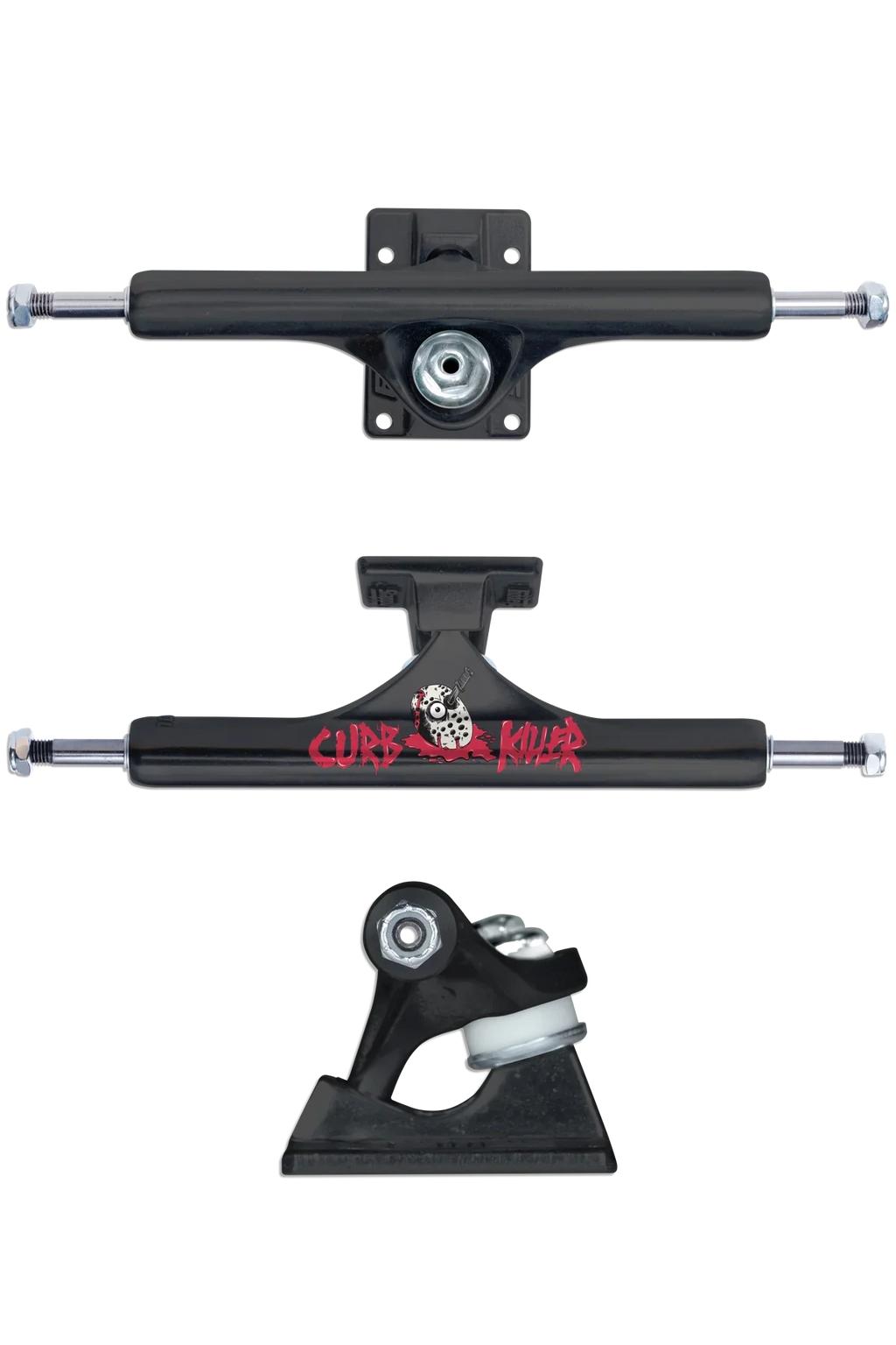 SLAPPY ST1 INVERTED CURB KILLER 8.5" MATTE BLACK SKATEBOARD TRUCKS