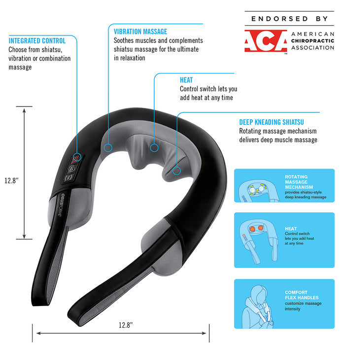 Obusforme Shiatsu & Vibration Neck Massager with Heat | Chiropractor Endorsed