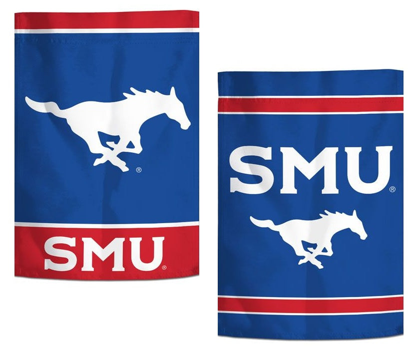 SMU Mustangs Garden Flag 2 Sided Double Logo