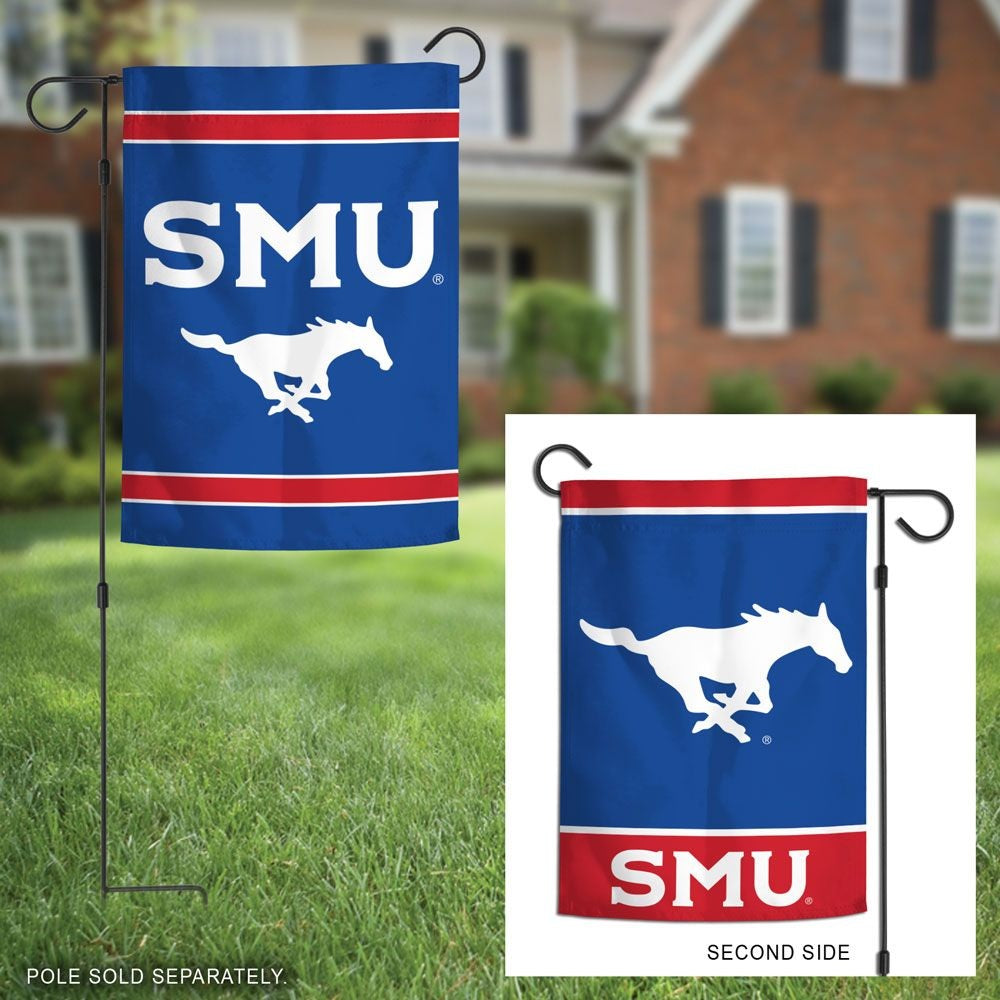 SMU Mustangs Garden Flag 2 Sided Double Logo