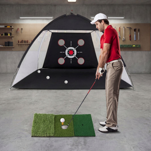 10.3 x 6.5 Feet Golf Practice Net with Foldable Tri-Turf Mat
