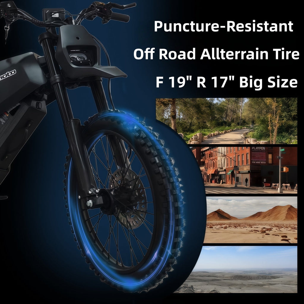 SYX MOTO SPRK Electric Dirt Bike | 5500W Peak, 43MPH High Speed Off-Road Trail Motorcycle (60V 27Ah)