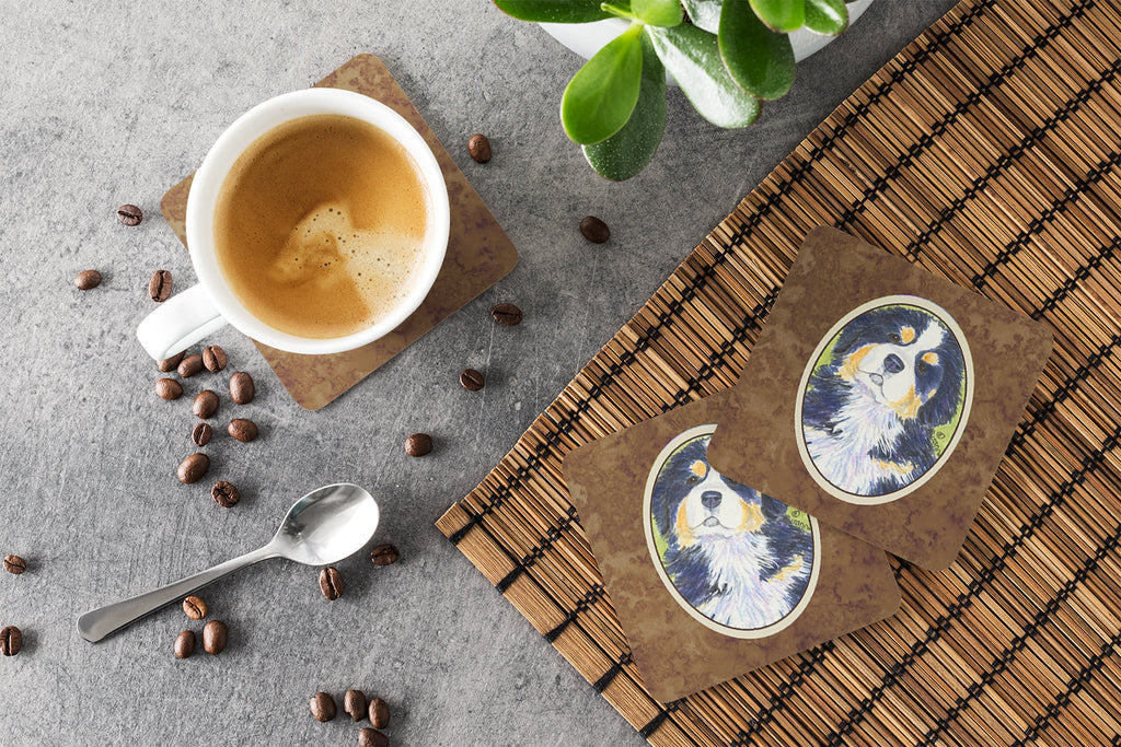 Bernese Mountain Dog Foam Coasters Set of 4 Cup Coasters for Indoor Outdoor, Tabletop Protection, Anti Slip, Mouse pad Material