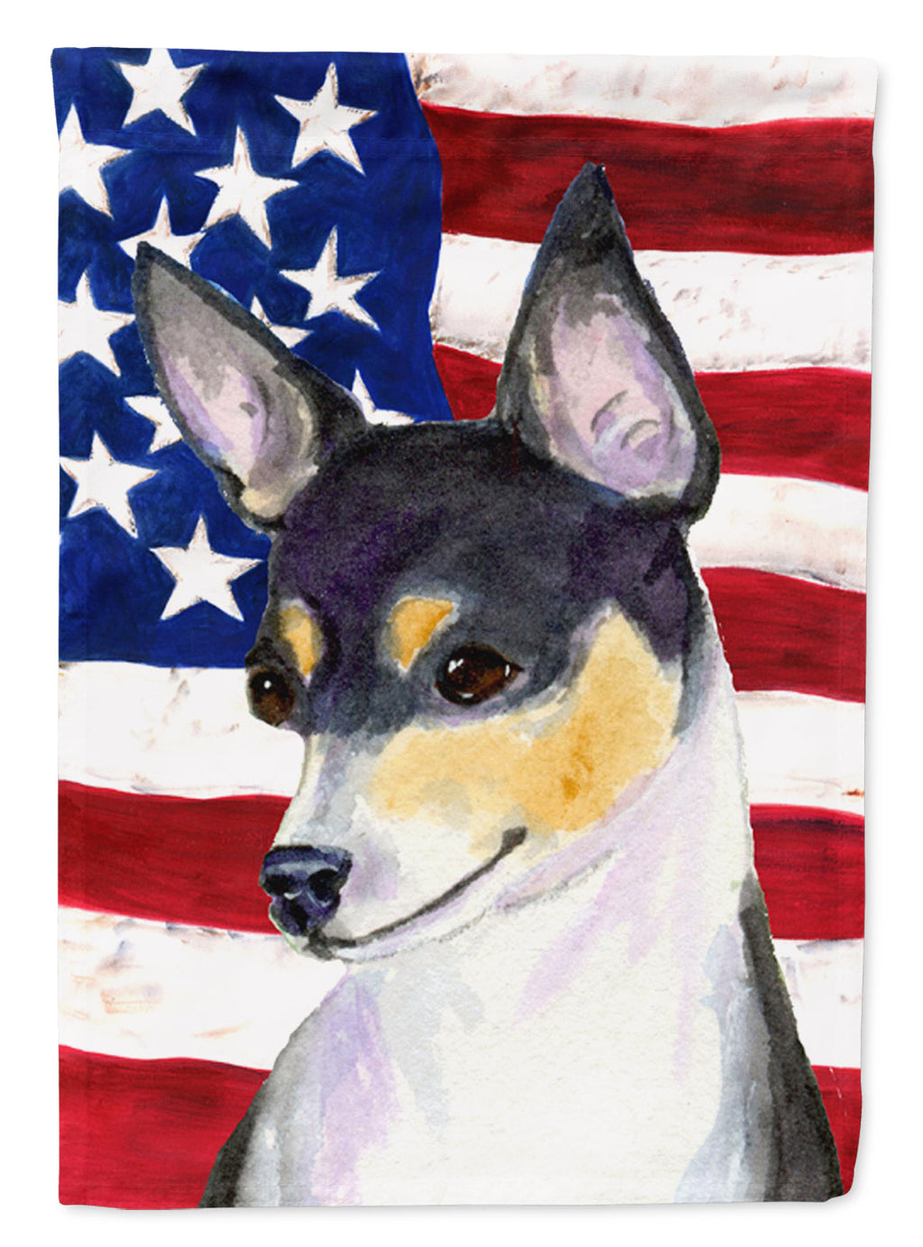 USA American Flag with Fox Terrier Garden Flag Mailbox Decorative Yard Banner Outside Patio Artwork for Flower Beds, Garden Size, Multicolor