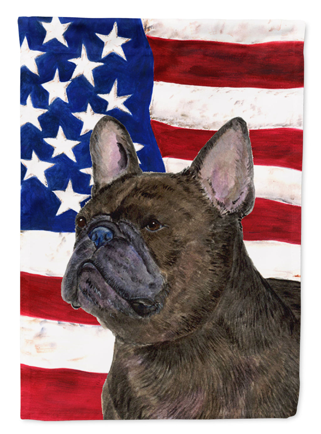 USA American Flag with French Bulldog Garden Flag Mailbox Decorative Yard Banner Outside Patio Artwork for Flower Beds, Garden Size, Multicolor