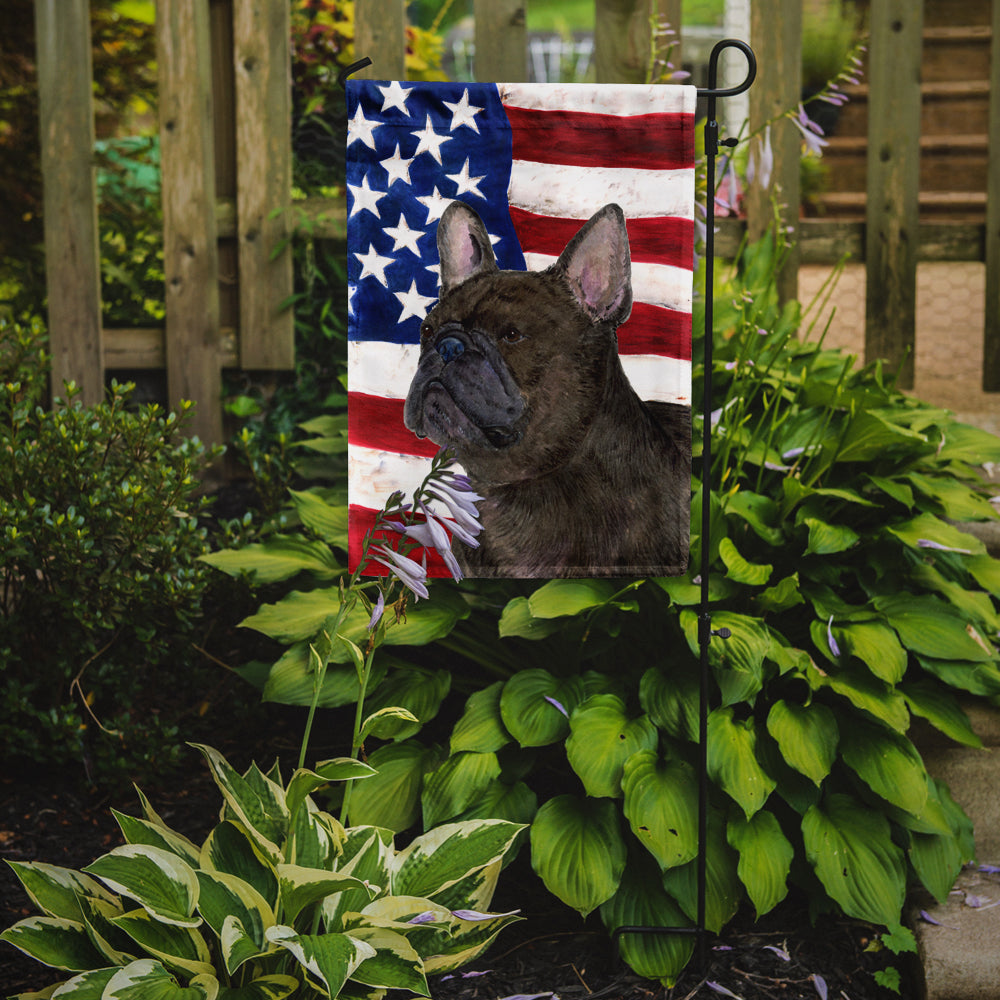USA American Flag with French Bulldog Garden Flag Mailbox Decorative Yard Banner Outside Patio Artwork for Flower Beds, Garden Size, Multicolor