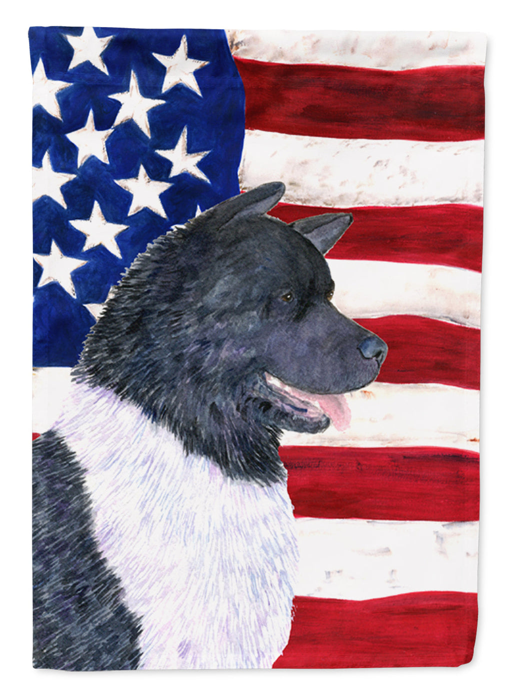 USA American Flag with Akita Garden Flag Mailbox Decorative Yard Banner Outside Patio Artwork for Flower Beds, Garden Size, Multicolor