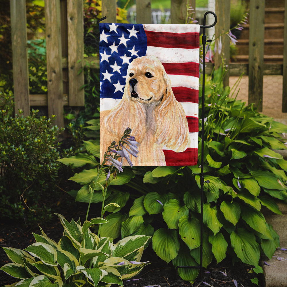 USA American Flag with Cocker Spaniel Garden Flag Mailbox Decorative Yard Banner Outside Patio Artwork for Flower Beds, Garden Size, Multicolor