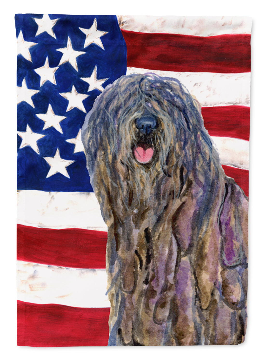 USA American Flag with Bergamasco Sheepdog Garden Flag Mailbox Decorative Yard Banner Outside Patio Artwork for Flower Beds, Garden Size, Multicolor