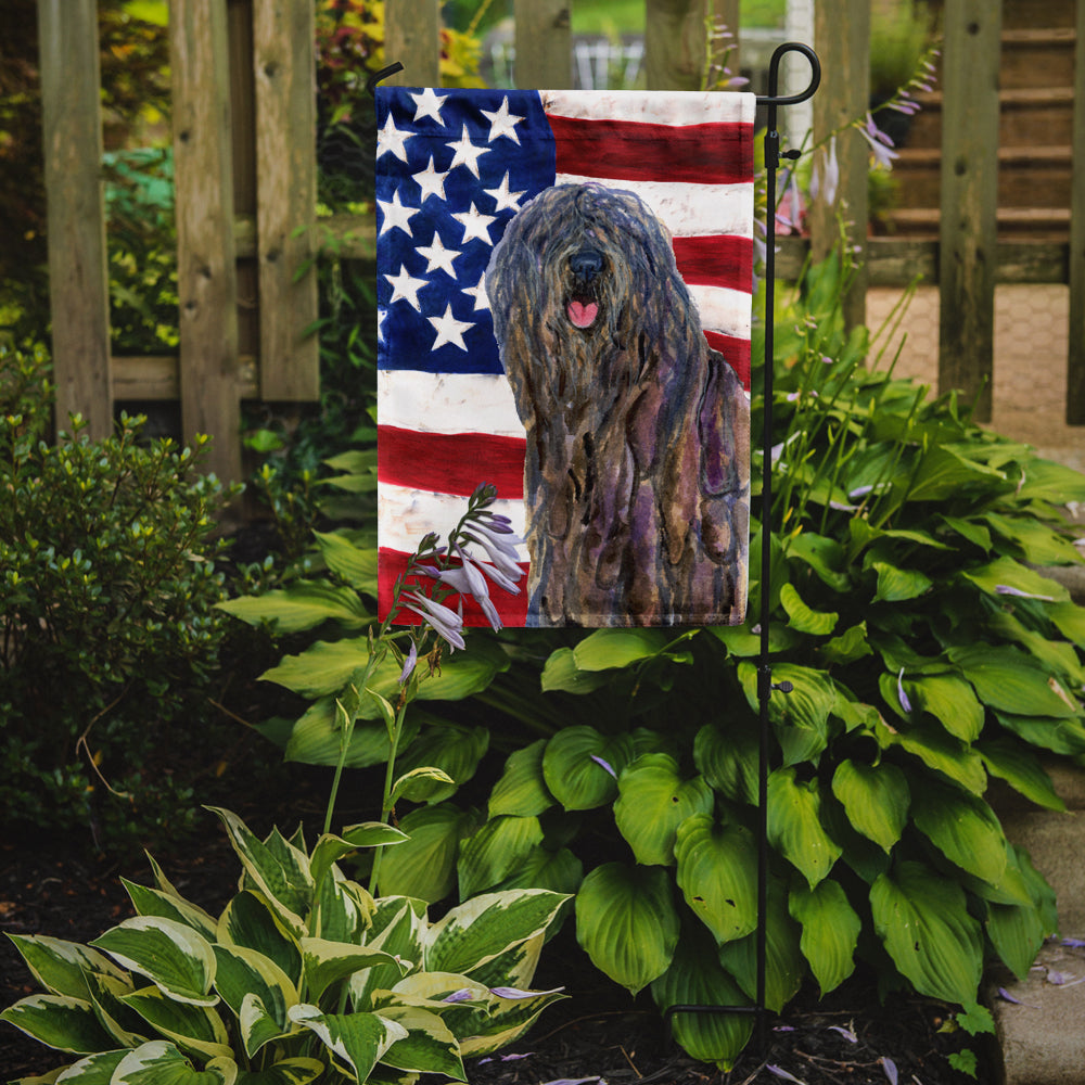 USA American Flag with Bergamasco Sheepdog Garden Flag Mailbox Decorative Yard Banner Outside Patio Artwork for Flower Beds, Garden Size, Multicolor