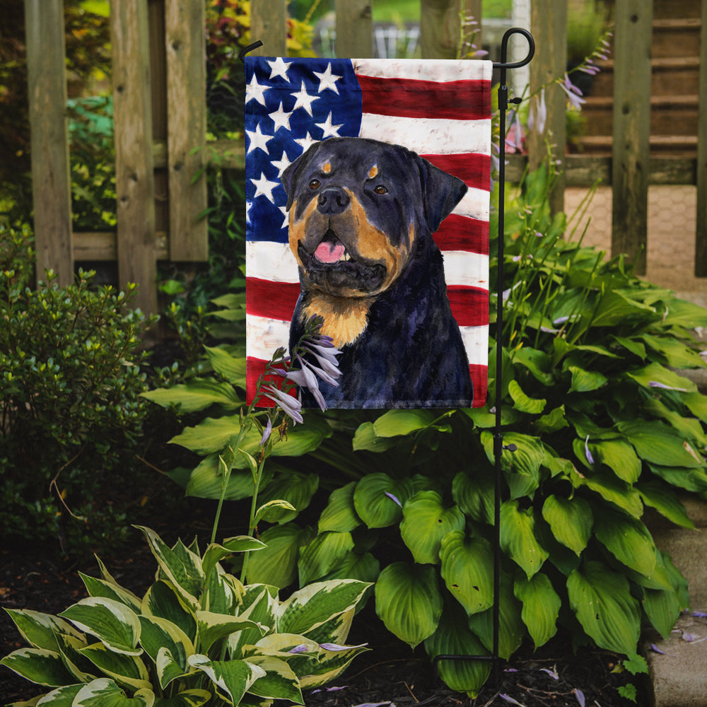 USA American Flag with Rottweiler Garden Flag Mailbox Decorative Yard Banner Outside Patio Artwork for Flower Beds, Garden Size, Multicolor