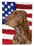 USA American Flag with Field Spaniel Garden Flag Mailbox Decorative Yard Banner Outside Patio Artwork for Flower Beds, Garden Size, Multicolor