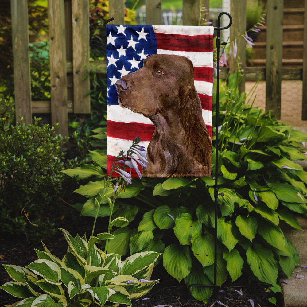 USA American Flag with Field Spaniel Garden Flag Mailbox Decorative Yard Banner Outside Patio Artwork for Flower Beds, Garden Size, Multicolor