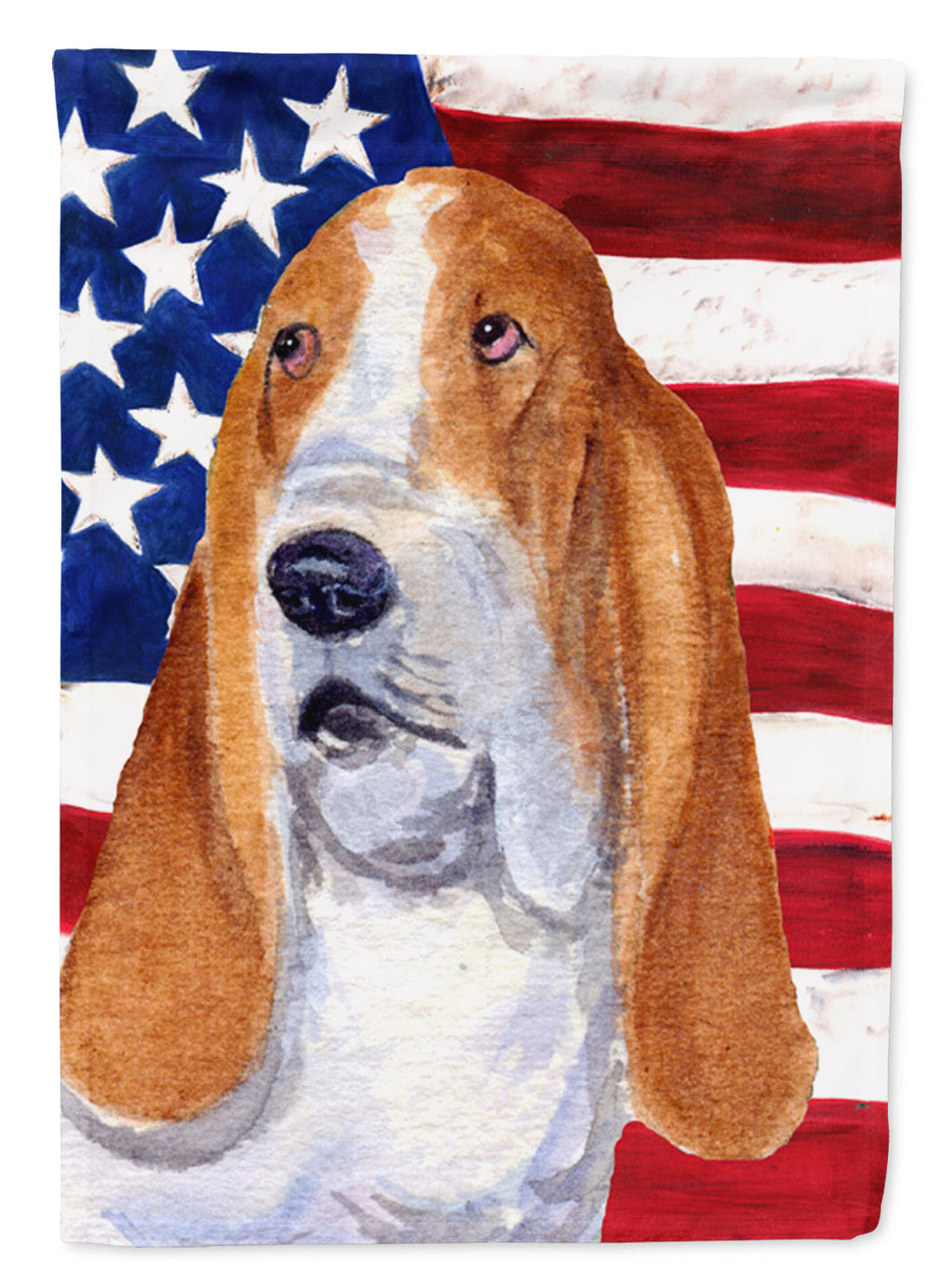 USA American Flag with Basset Hound Garden Flag Mailbox Decorative Yard Banner Outside Patio Artwork for Flower Beds, Garden Size, Multicolor