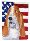 USA American Flag with Basset Hound Garden Flag Mailbox Decorative Yard Banner Outside Patio Artwork for Flower Beds, Garden Size, Multicolor