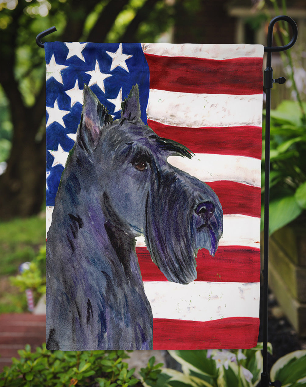 USA American Flag with Scottish Terrier Garden Flag Mailbox Decorative Yard Banner Outside Patio Artwork for Flower Beds, Garden Size, Multicolor