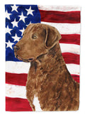 USA American Flag with Curly Coated Retriever Garden Flag Mailbox Decorative Yard Banner Outside Patio Artwork for Flower Beds, Garden Size, Multicolor