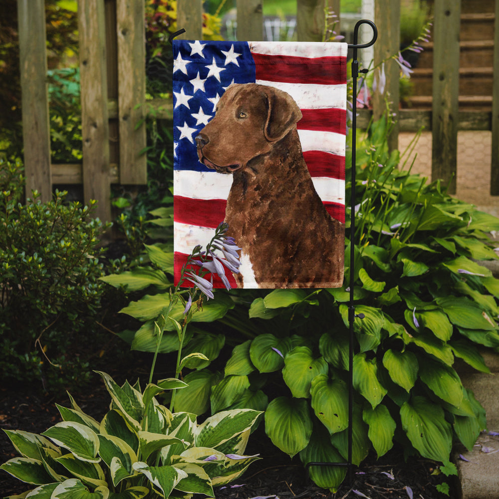 USA American Flag with Curly Coated Retriever Garden Flag Mailbox Decorative Yard Banner Outside Patio Artwork for Flower Beds, Garden Size, Multicolor