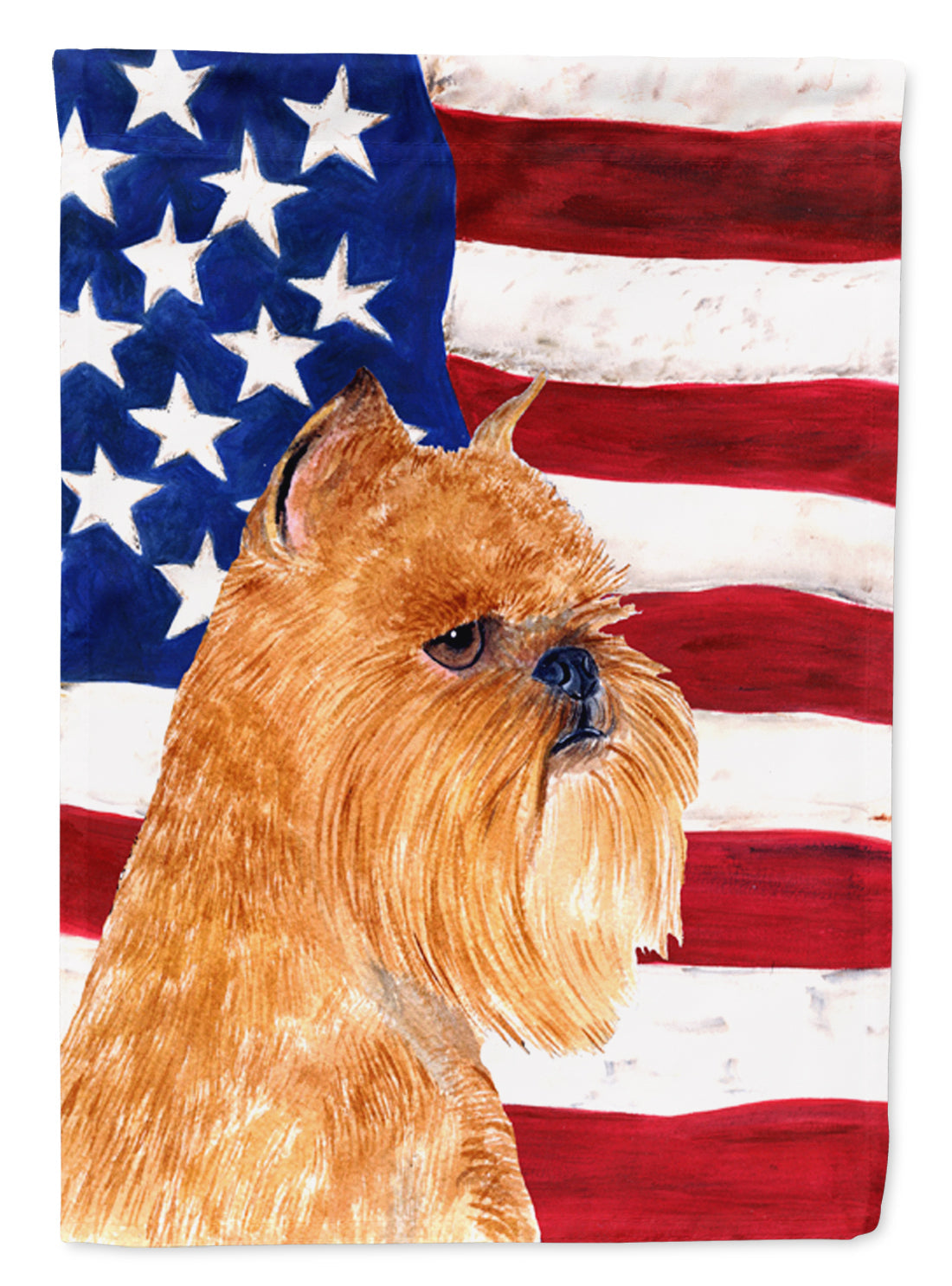USA American Flag with Brussels Griffon Garden Flag Mailbox Decorative Yard Banner Outside Patio Artwork for Flower Beds, Garden Size, Multicolor